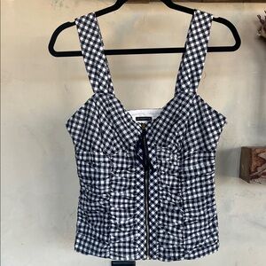 Leifsdottir Black and White Gingham Tank Top